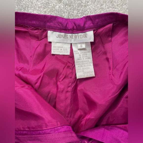 Jones New York iridescent purple 100% silk pants - Picture 7 of 9